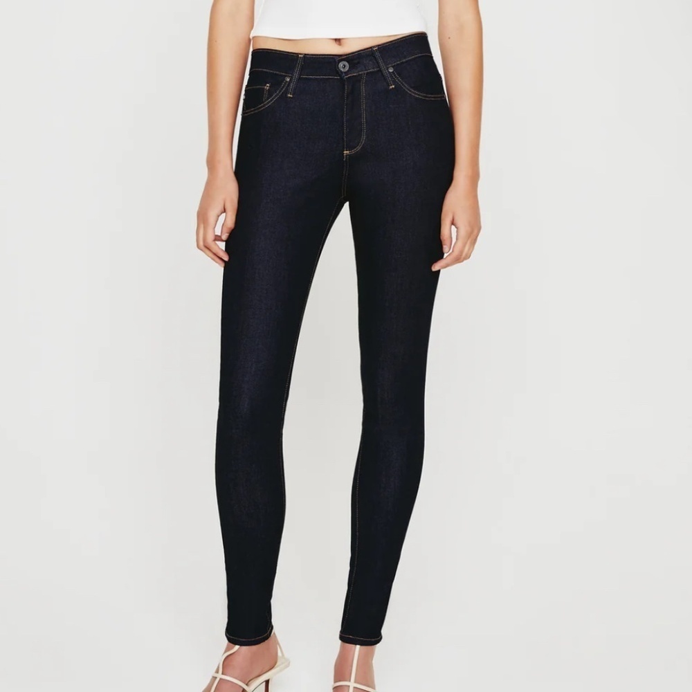 AG Adriano Goldschmied Farrah Skinny High Rise Jeans Dark Blue Size 27